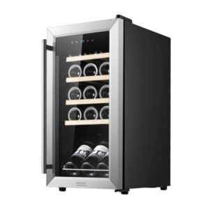 Cecotec Bolero GrandSommelier 1550 Inox Compressor Vinoteca para 15 Botellas - Silencioso 39dB - Temperatura Regulable - Compresor de Enfriamiento - Control Tactil - Color Acero