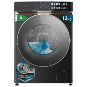 Cecotec Bolero DressCode 12980 Direct Drive Steel A Lavadora de Carga Frontal - Capacidad 12kg - Velocidad 1400rpm - Puerta XXL - 14 Programas - Color Gris Oscuro