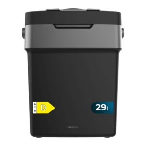 Cecotec Bolero TravelCooling 29L D Nevera Portatil - Capacidad 29L - 12V/220V - Temperatura Regulable - Enfria hasta 8ºC - Funcion Calentamiento hasta 65ºC - Color Negro y Gris