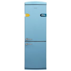 Cecotec Bolero CoolMarket Combi Origin 294+ Blue E Frigorifico Combi - Capacidad 294L - Congelacion Ultrarapida - Estilo Retro - Frio Envolvente - Clase E - 60.5x63.1x190.2cm - Color Azul