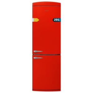 Cecotec Bolero CoolMarket Combi Origin 294+ Red E Frigorifico Combi - Capacidad 294L - Congelacion Ultrarapida - Estilo Retro - Frio Envolvente - Clase E - 60.5x63.1x190.2cm - Color Rojo