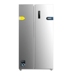 Cecotec Bolero CoolMarket SBS 562 Inox D Frigorifico Americano - Capacidad 562L - Luz LED - Compresor Inverter - Nofrost - Frio Envolvente - Silencioso - Clase E - 91.2x70.4x177cm - Color Acero