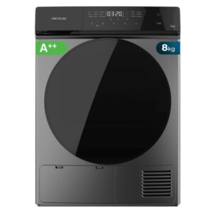 Cecotec Bolero DressCode Dry 8400 Steel A++ Secadora con Bomba de Calor de 8kg - 15 Programas - Tambor de Acero Inoxidable - Inicio Programable - Bloqueo de Seguridad - Color Negro y Gris