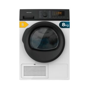 Cecotec Bolero DressCode Dry 8200C B Secadora de Condensacion 8kg - 15 Programas - Tambor Bidireccional de Acero Inoxidable - Inicio Programable - Bloqueo de Seguridad - Color Blanco y Negro