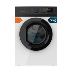 Cecotec Bolero DressCode Dry 7200V C Secadora de Evacuacion 7kg - 15 Programas - Tambor Bidireccional de Acero Inoxidable - Inicio Programable - Bloqueo de Seguridad - Color Blanco y Negro