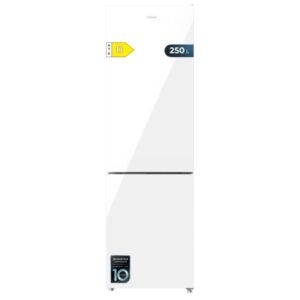 Cecotec Bolero CoolMarket Combi 250 White Glass D Frigorifico Combi - Capacidad 250L - Compresor Inverter - Frio Envolvente - Cajon Humedad Regulable - Clase E - 54x57.6x180cm - Color Blanco