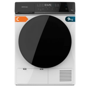 Cecotec Bolero DressCode Dry 9400 A+++ Secadora con Bomba de Calor de 9kg - 15 Programas - Tambor de Acero Inoxidable - Motor Inverter - Inicio Programable - Bloqueo de Seguridad - Color Blanco y Negro