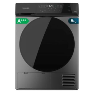 Cecotec Bolero DressCode Dry 8400 Steel A+++ Secadora con Bomba de Calor de 8kg - 15 Programas - Tambor de Acero Inoxidable - Motor Inverter - Programable - Bloqueo de Seguridad - Color Negro y Gris