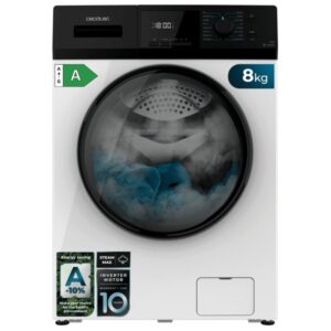 Cecotec Bolero Dresscode 8410 Inverter A Lavadora de Carga Frontal - 8kg - Centrifugado 1400rpm - Temperatura Regulable - Seguro Infantil - Motor Inverter - Inicio Programable - Color Blanco y Negro