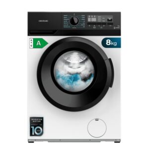 Cecotec Bolero Dresscode 8300 Inverter Maxx A Lavadora de Carga Frontal - Capacidad 8kg - Velocidad 1400rpm - Seguro Infantil - Display LED - Motor Inverter - 15 Programas - Color Blanco y Negro