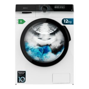 Cecotec Bolero dresscode 121000 A Lavadora de Carga Frontal - Capacidad 12kg - Velocidad 1400rpm - Motor Inverter - Inicio Programable - 14 Programas - Color Blanco y Negro