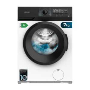Cecotec Bolero dresscode 7300 Inverter A Lavadora de Carga Frontal - Capacidad 7kg - Velocidad 1200rpm - Seguro Infantil - Display LED - Motor Inverter - 15 Programas - Color Blanco y Negro
