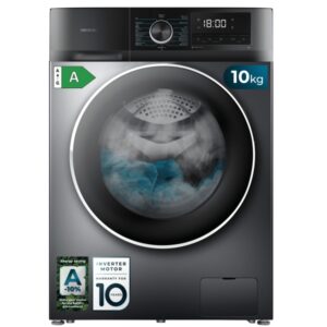 Cecotec Bolero DressCode 10500 Inverter Steel A Lavadora de Carga Frontal - 10kg - centrifugado 1400rpm - Seguro Infantil - Display LED - Motor Inverter - Inicio Programable - Color Gris Oscuro
