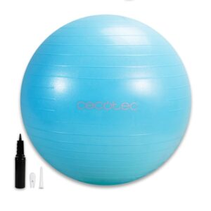 Cecotec DrumFit 65 Fitball Pelota de Fitness - Soporta hasta 200kg - Multifuncion - Antideslizante - PVC - Hinchador - Color Azul