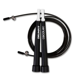 Cecotec DrumFit Speed Rope Comba de Velocidad Profesional - 3 Metros de Largo - Longitud Ajustable - Cuerda de Acero - Color Negro
