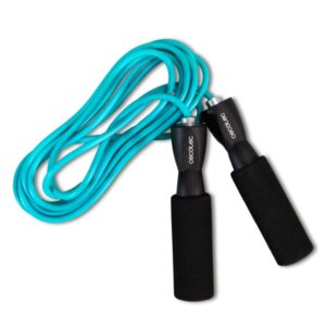 Cecotec DrumFit Jump Rope Comba de PVC - Agarre con Espuma Antideslizante - 295cm de Largo - Color Negro y Azul