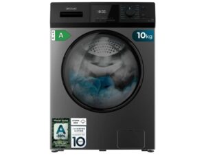 Cecotec Bolero DressCode 10411 Inverter Steel Lavadora de Carga Frontal - 1950W - Capacidad 10kg - Velocidad 1400rpm - Acero Inoxidable - Seguro Infantil - Motor Inverter - Color Gris Oscuro