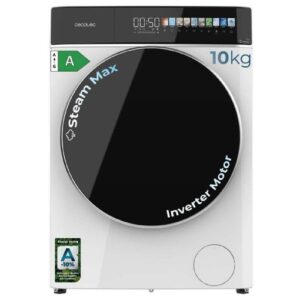 Cecotec Bolero DressCode 10900 Inverter FullColor Max Lavadora de Carga Frontal - 2000W - Capacidad 10kg - Velocidad 1400rpm - Pantalla 10.3" - Puerta XXL - Motor Inverter - Color Blanco y Negro