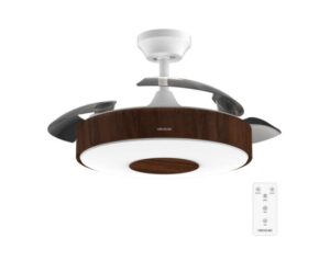Cecotec Energysilence Aero 4200 Invisible darkwood Ventilador de Techo de 42" - 35W - Varias Velocidades - Luz LED - Mando a Distancia - Temporizador - Aspas Retractiles - Color Madera Oscuro