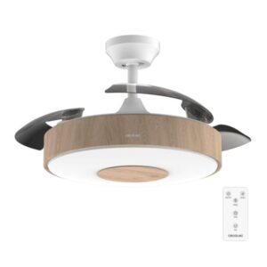 Cecotec EnergySilence Aero 4200 Invisible LightWood Ventilador de Techo de 42" - 35W - Varias Velocidades - Luz LED - Mando a Distancia - Temporizador - Aspas Retractiles - Color Madera Claro