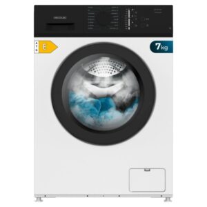 Cecotec Bolero DressCode 720 E Lavadora de Carga Frontal - Capacidad 7kg - Velocidad 1200rpm - Inicio Programable - 16 Programas - Color Blanco y Negro