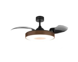 Cecotec EnergySilence Aero 4280 Invisible DarkWood Ventilador de Techo de 42" - 65W - Varias Velocidades - Luz LED - Temporizador - Aspas Retractiles - Mando a Distancia - Color Madera Oscuro