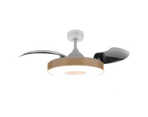 Cecotec EnergySilence Aero 4280 Invisible LightWood Ventilador de Techo de 42" - 65W - Varias Velocidades - Luz LED - Temporizador - Aspas Retractiles - Mando a Distancia - Color Madera Claro