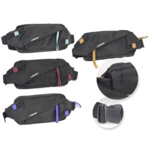 Lagart Smart Bandolera/Riñonera - 3 Bolsillos - Cinta Ajustable - Fabricada en Nylon Impermeable - Medidas 24x12x5cm - Color Negro con Detalles en Color