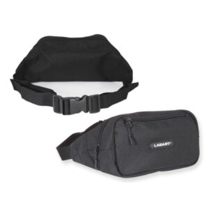 Lagart Riñonera Fabricada en Poliester 900D - Varios Bolsillos - Cinta Ajustable - Medidas 26x15x8cm - Color Negro