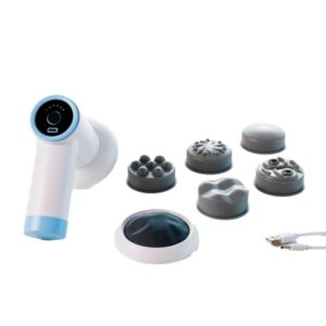 Innovagoods CellyGun Pistola Masajeadora Anticelulitica Recargable 6 en 1 - 5 Cabezales Intercambiables - 6 Niveles de Intensidad - Vibracion de Alta Frecuencia - Cable USB C