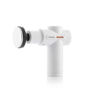 Innovagoods Masajeador Pistola de Masaje Muscular con Calor y Frio - 6 Cabezales Intercambiables - 6 Velocidades - Pantalla LCD - Recargable por USB