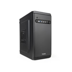 Tooq Dodeka Ultra Caja Torre MicroATX - Tamaño Disco Soportado 3.5", 2.5" - USB-A 2.0, USB-A 3.0, USB-C y Audio - Fuente de Alimentación 500W - Color Negro
