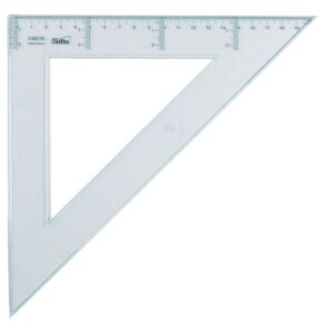 Safta Cristal Escuadra de 30cm - Poliestileno - Graduacion Impresa - Biselada - Color Transparente