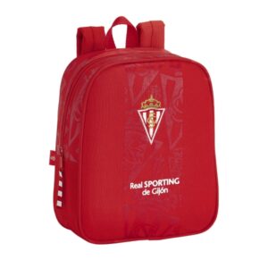 Safta Real Sporting de Gijon Corporativa Mochila Guarderia - Adaptable a Carro - Tarjeta de Identificacion - Asa de Mano - 6L - 220x100x270mm - Color Rojo