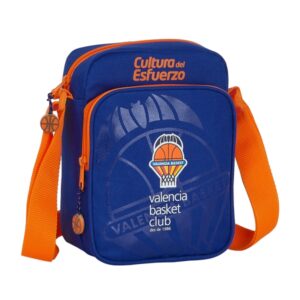 Safta Valencia Basket Bandolera - Cremallera - Bolsillo Frontal - Bandolera Ajustable - Compartimento Trasero con Velcro - 2L - 160x60x220mm - Color Azul Oscuro