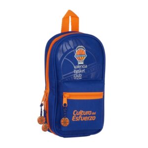 Safta Valencia Basket Plumier Mochila - 33 Piezas - Goma - Lapiz - Tijeras - Sacapuntas - Boligrafos - Fluorescentes - Regla - 12 Rotuladores - 12 Colores - 120x50x230mm - Color Azul Oscuro