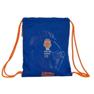 Safta Valencia Basket Saco Plano - Bolsillo con Cremallera - Cierre con Cordones - 5L - Materiales Duraderos - Ligero y Compacto - 350x10x400mm - Color Azul Oscuro