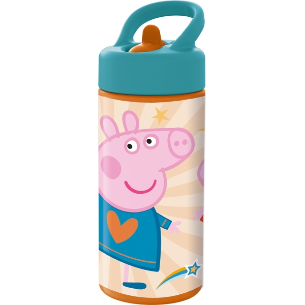 Safta Peppa Pig Having Fun Botella de 410ml - Pajita Integrada - Multicolor