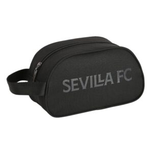 Safta Sevilla FC Teen Neceser de 5L - Cremallera - Asa Lateral - Adapatable a Carro - 260x120x150mm - Color Negro