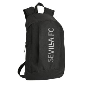 Safta Sevilla FC Teen Mini Mochila - Hombreras Acolchadas - Asa Superior - 8.5L - Ligera y Practica - 220x100x390mm - Color Negro
