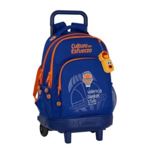 Safta Valencia Basket Mochila con Carro - Extraible - 2 Compartimentos - Portabotellas - Tirador Doble - Hombreras Acolchadas - Tarjeta ID - Bandeja PVC - 33L - 330x220x450mm - Color Azul Oscuro