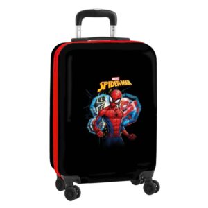 Safta Spider-Man Hero Maleta Trolley de Cabina 20” - Cierre con Candado - Interior con Bolsillo - Cintas Elasticas - Ruedas Giratorias - Asa Extensible - 40.1L - 345x200x550mm - Color Negro