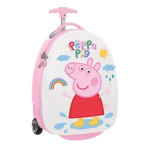 Safta Peppa Pig Ice Cream Maleta Trolley Infantil 16” - Interior con Bolsillo - Ruedas Resistentes - Cintas con Cierre PVC - Material ABS y PC - 27.7L - 280x230x430mm - Color Blanco