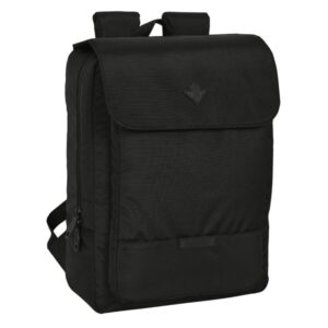 Safta Real Betis Balompie Premium Mochila para Portatil hasta 13.3" - Bolsillo Interior - Conector USB - Hombreras Acolchadas - Cinta para Maleta - Asa Superior - 290x120x390mm - Color Negro