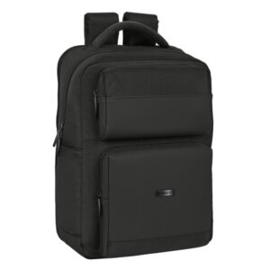 Safta Sevilla FC Premium Mochila para Portatil hasta 15.6" - Conector USB - Portabotellas - Tirador Doble - Compatible con Maleta - Hombreras Transpirables - 310x130x440mm - Color Negro