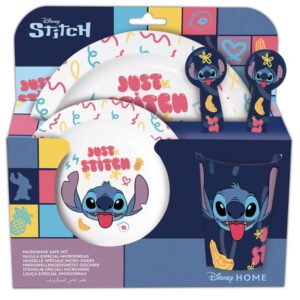 Safta Stitch Sweet Set de Menaje Infantil - PVC sin BPA - 245x55x240mm - Multicolor