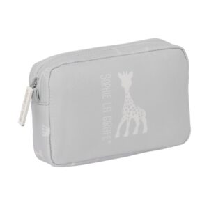 Safta Sophie la Girafe Mum Neceser de 1.43L - Compartimento con Cremallera - Resistente al Agua - Compacto - Ideal para Viajes - 200x55x130mm - Color Gris Claro