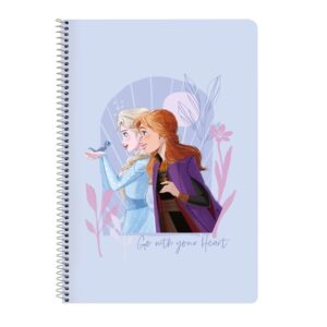 Safta Frozen Believe Cuaderno Espiral - Formato Folio - Tapas Glasofonadas - Espiral Metalico - 80 Hojas Cuadriculas de 80g/m2 - Cierre con Gomas - Incluye Solapas - 215x310mm - Color Morado