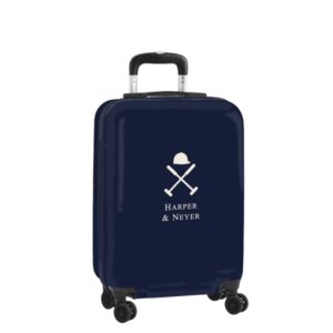 Safta Harper and Neyer Maleta Trolley de Cabina 20” - Cierre con Candado - Interior Forrado - Bolsillo de Red - Cintas con PVC - Ruedas Giratorias - 40.10 L - 345x200x550mm - Color Azul Marino