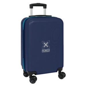 Safta Munich Nautic Maleta Trolley de Cabina 20” - Cierre con Candado - Interior Forrado - Ruedas Giratorias 360° - Asa Extensible Ajustable - 40.1L - 345x200x550mm - Color Azul Marino